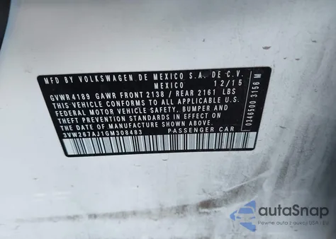 2016 Volkswagen Jetta 1.4T S from USA, damaged, VIN 3VW267AJ1GM308483